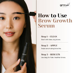 Grow Labs Eyebrow Growth Serum ingredients—peptides and biotin—for healthier brow roots.