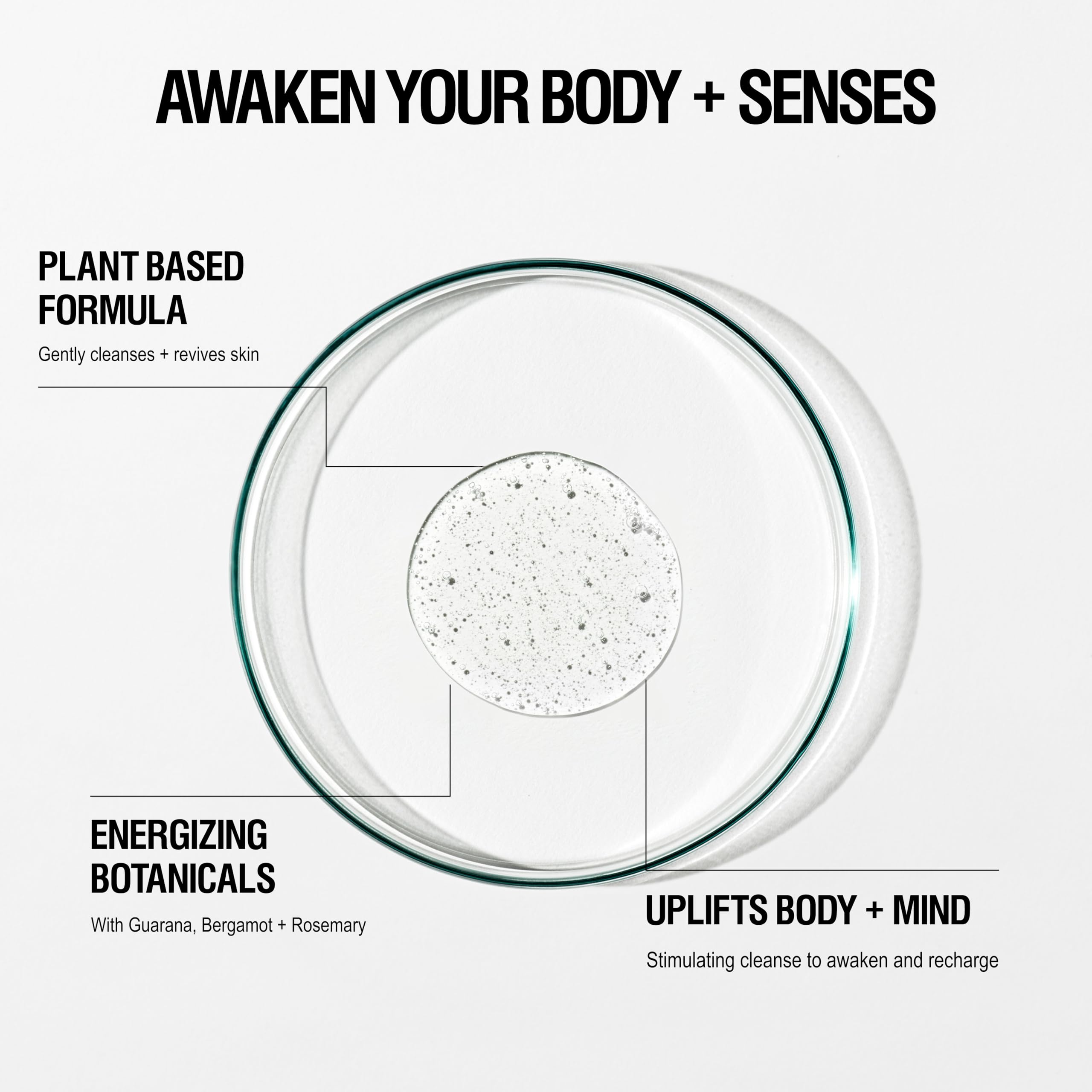 Close-up of Energize Body Cleanser lather delivering gentle hydration