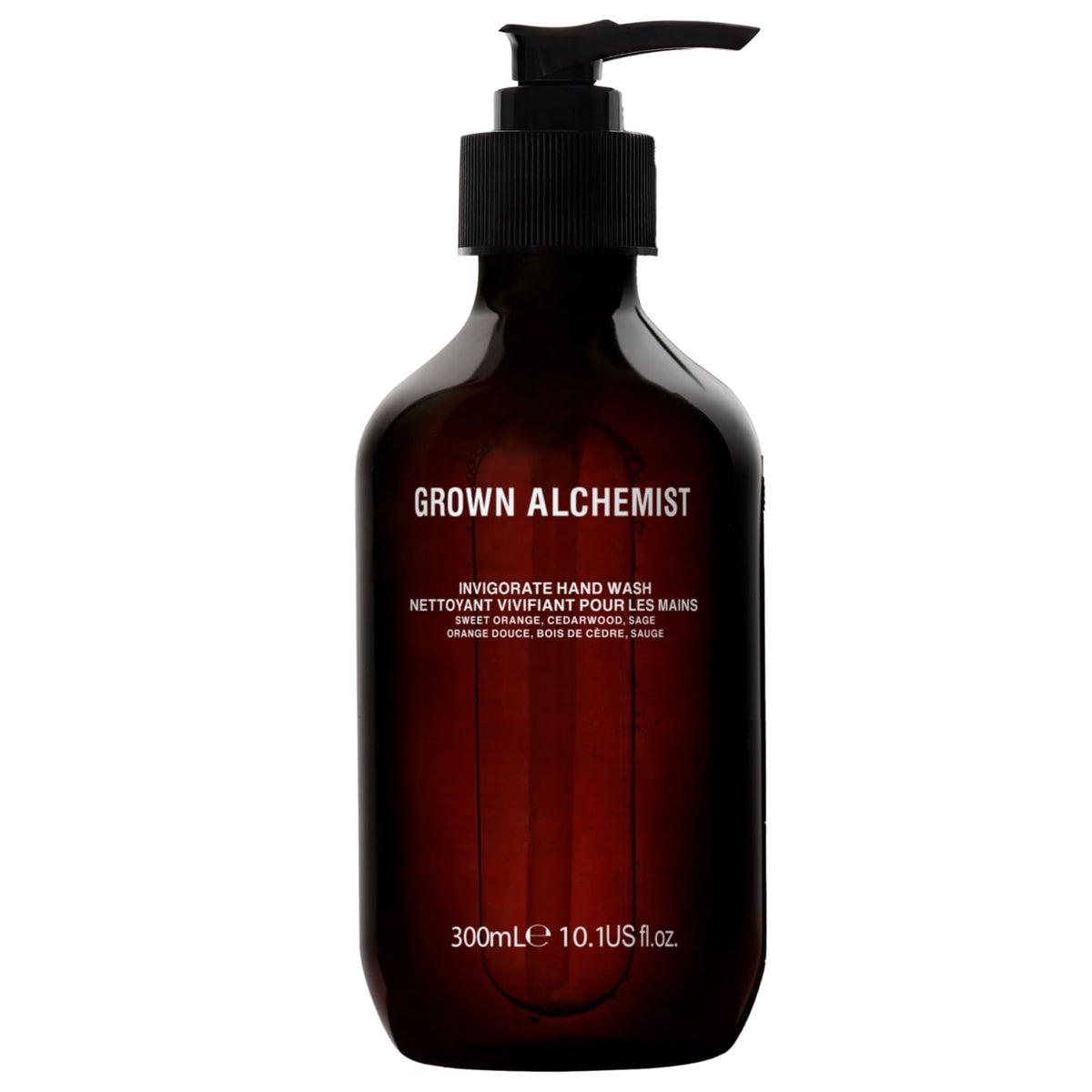 Grown Alchemist Invigorate hand wash pump—refreshing aloe-based cleanse for soft hands.