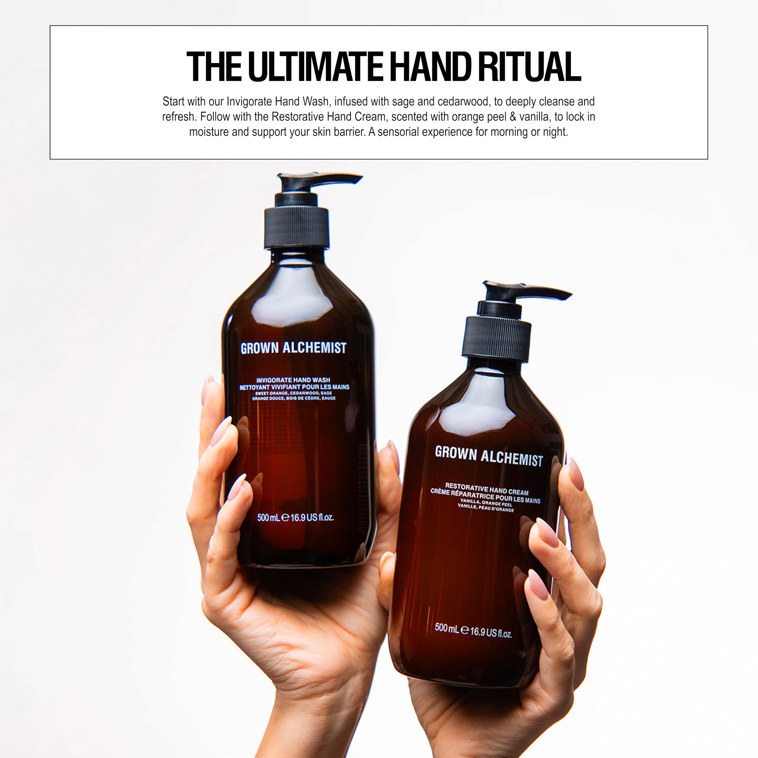 Grown Alchemist Invigorate Hand Wash Refill packaging highlights sustainable, waste-reducing refill concept