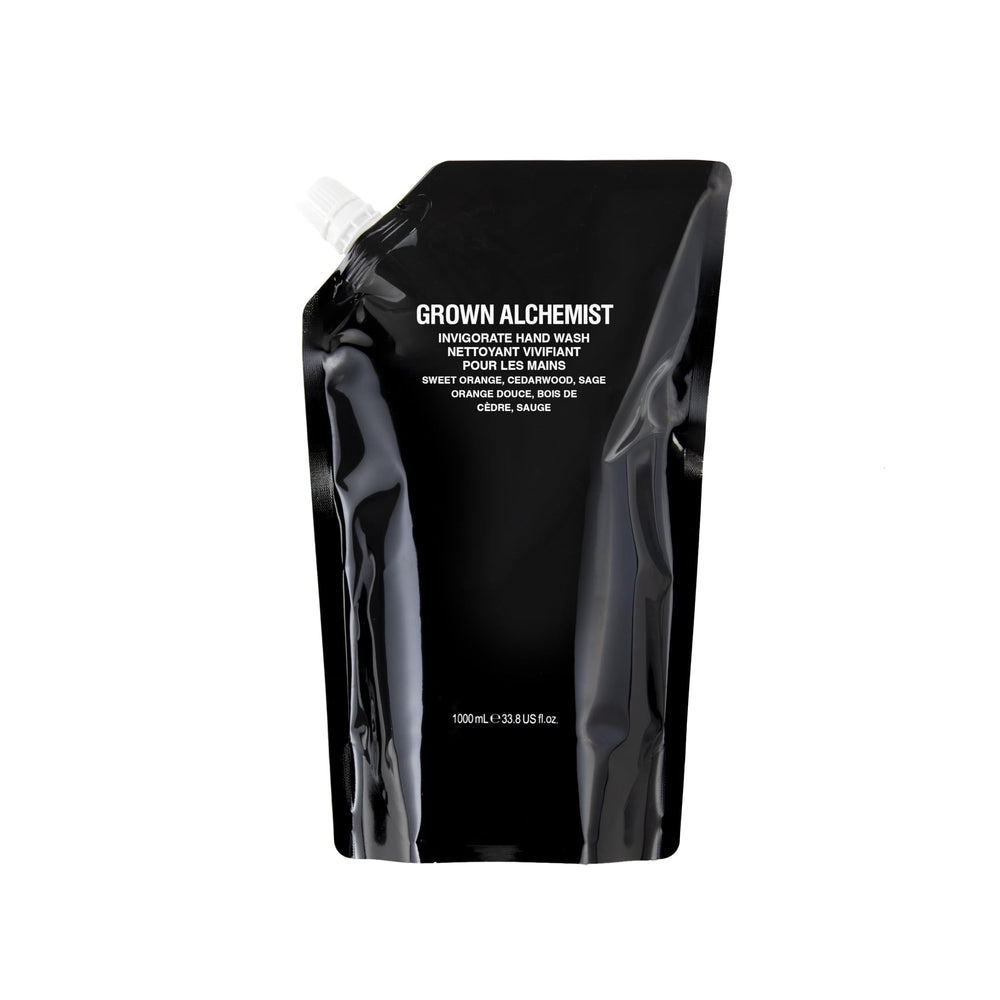 Grown Alchemist Invigorate Hand Wash Refill pour bottle delivers refreshing cleanse for hands