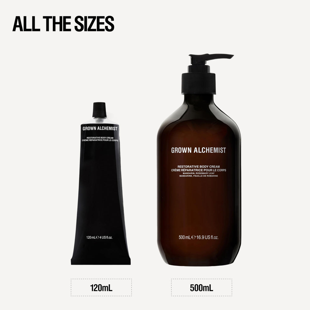 Grown Alchemist orange, rosemary and vanilla scent note adds subtle aromatics during routine