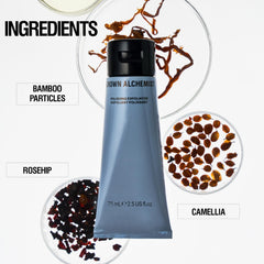 Grown Alchemist Polishing Exfoliant pink grapefruit cut features refreshing citrus-inspired exfoliation.