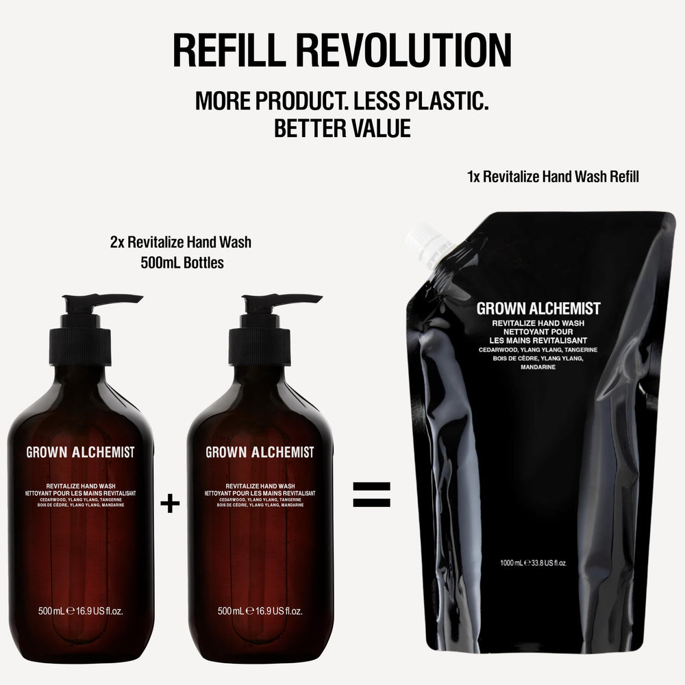 Grown Alchemist Revitalize Hand Wash vegan cruelty-free logo showcases ethical care.