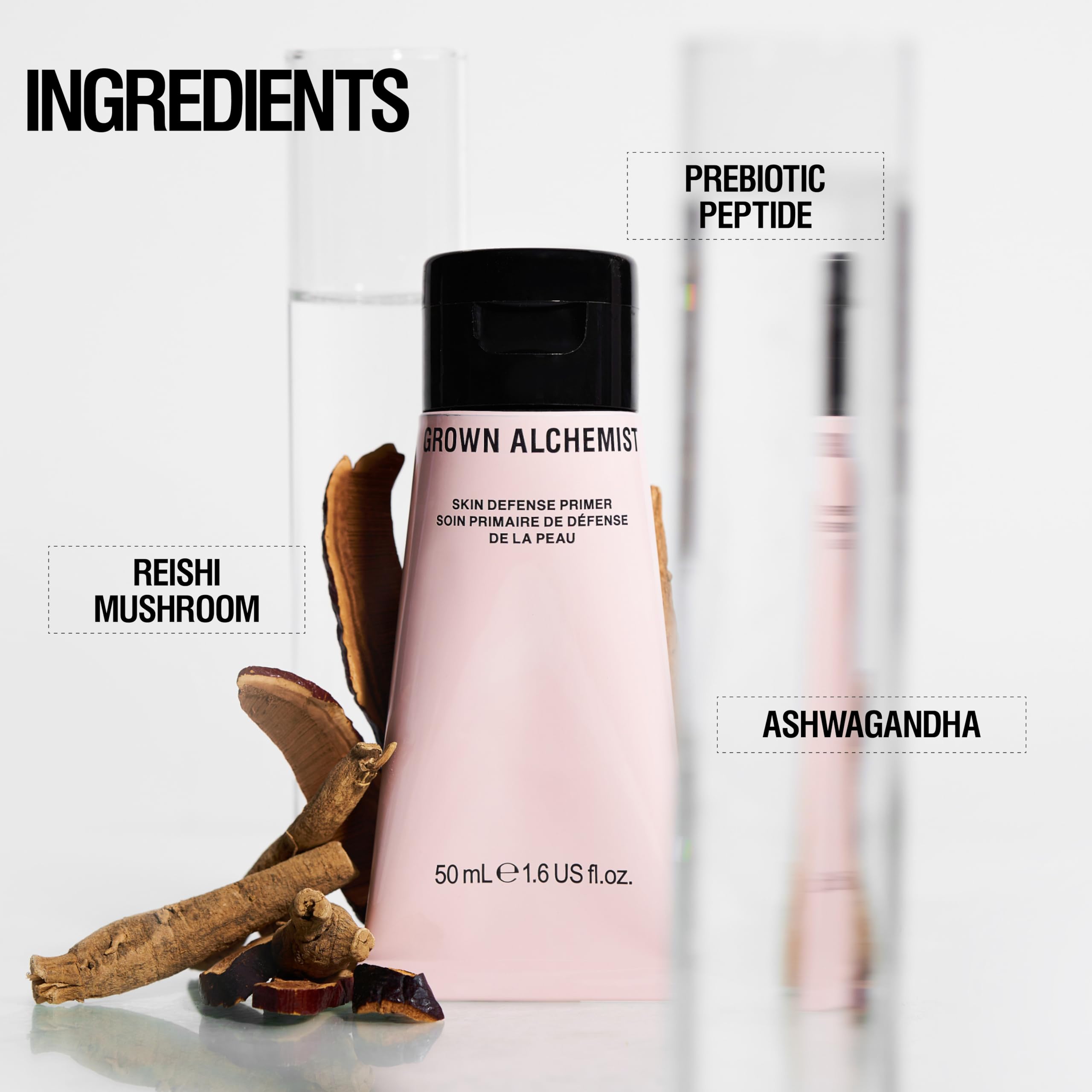 Grown Alchemist Skin Defense Primer matte finish ready for makeup base.
