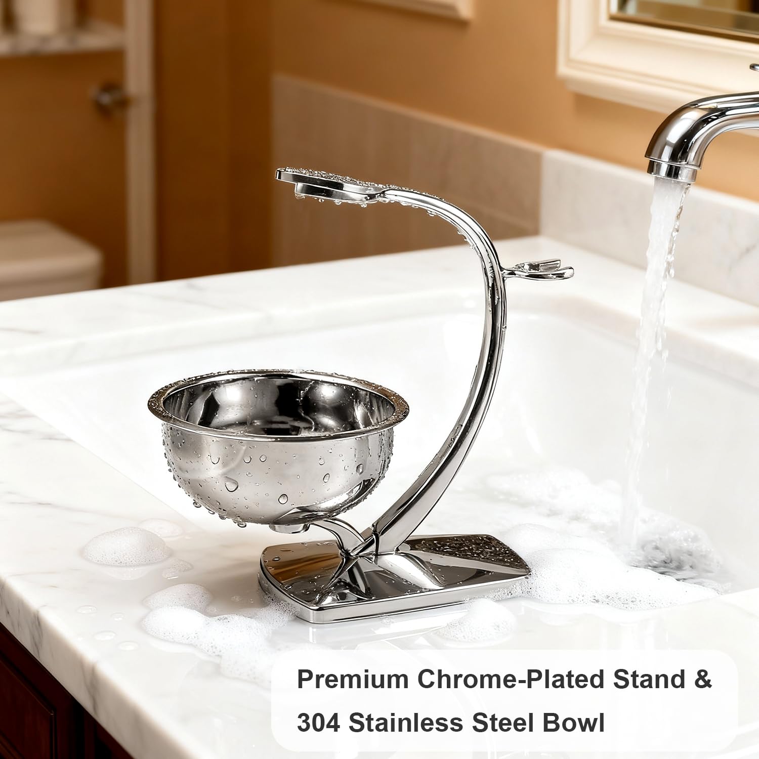 GRUTTI 304 steel bowl offers rust-resistant performance for long-lasting use.