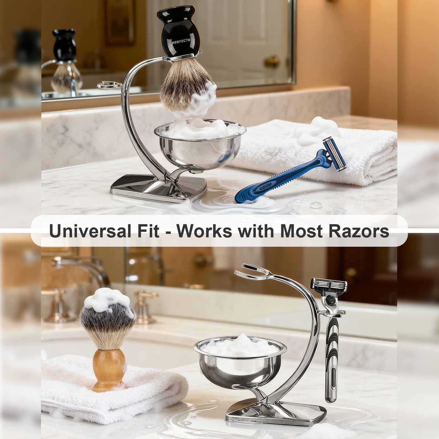 GRUTTI shaving bowl assembly-ready shows quick setup on your vanity.