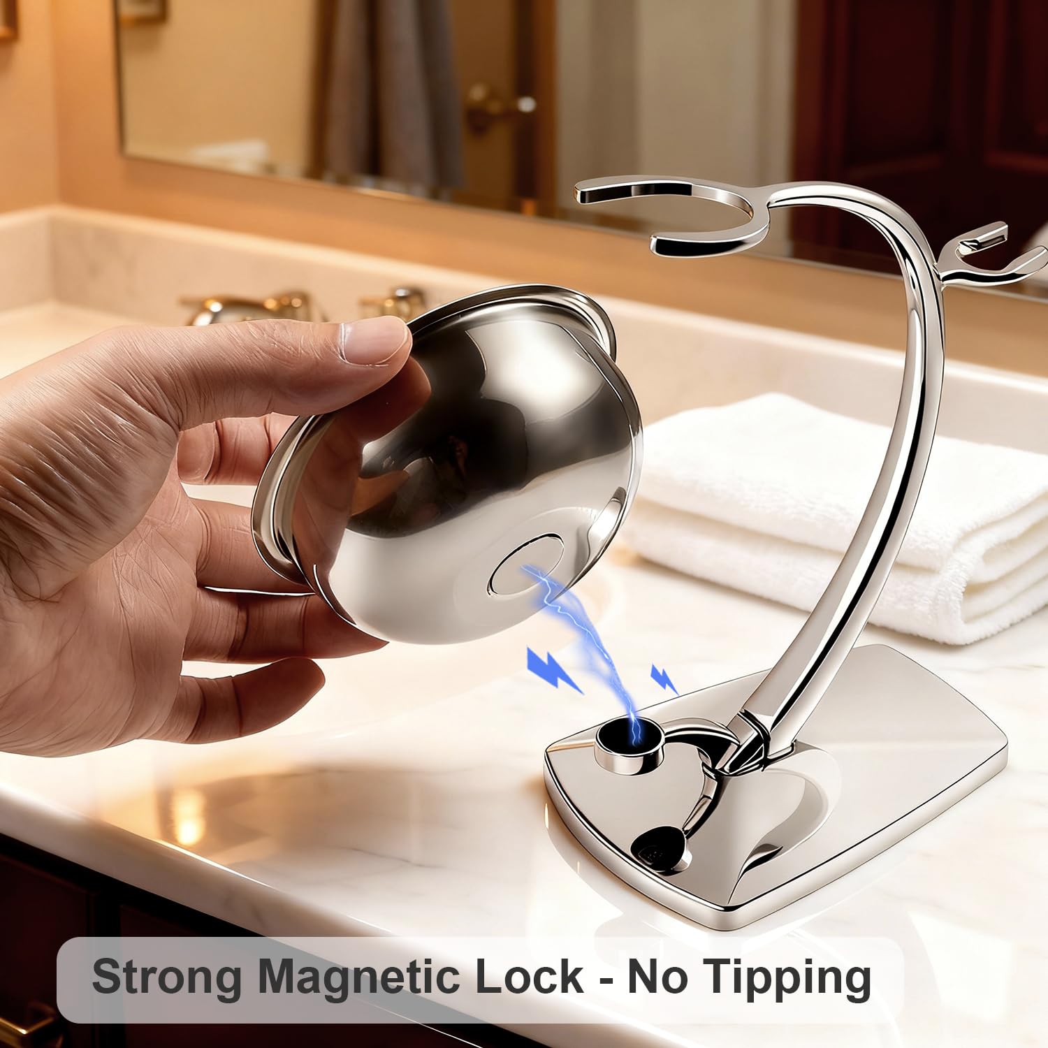GRUTTI shaving-bowl-spill-free-magnet ensures mess-free shaving sessions.