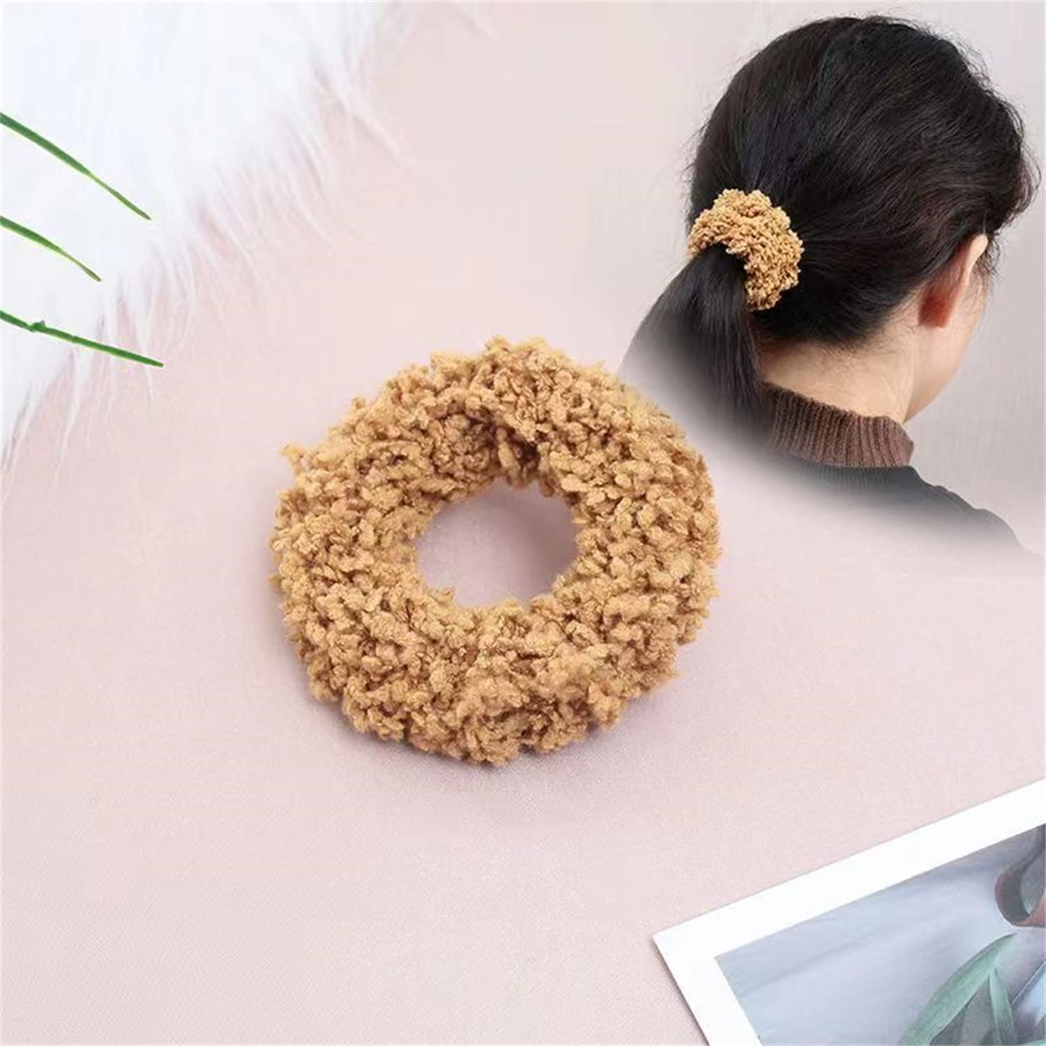 Grutyopkn plush scrunchie for gym – secure hold.