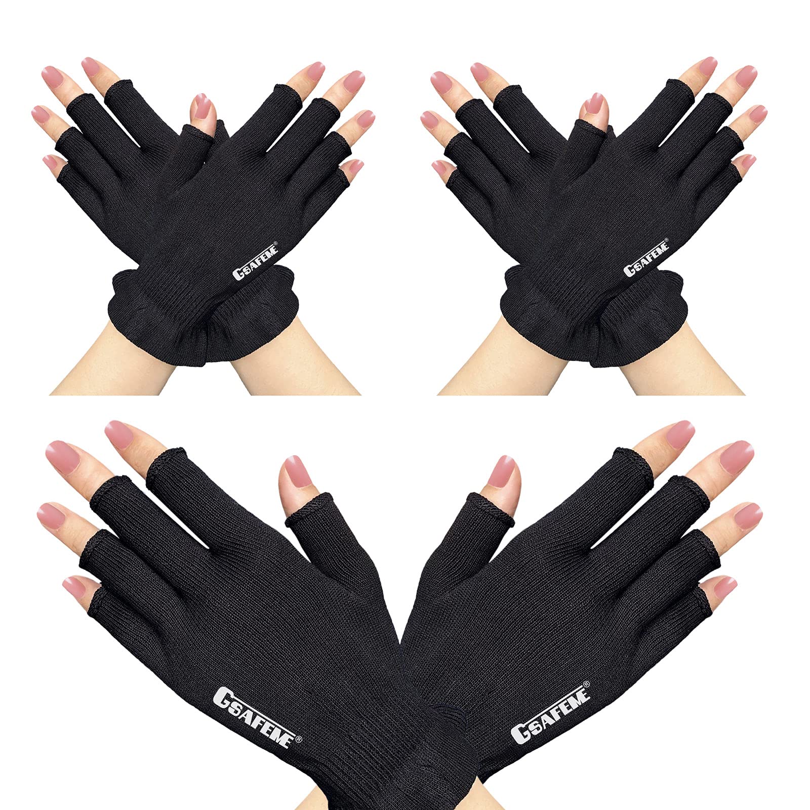 GSAFEME cotton gloves with fingerless design for easy task handling while moisturizing hands.