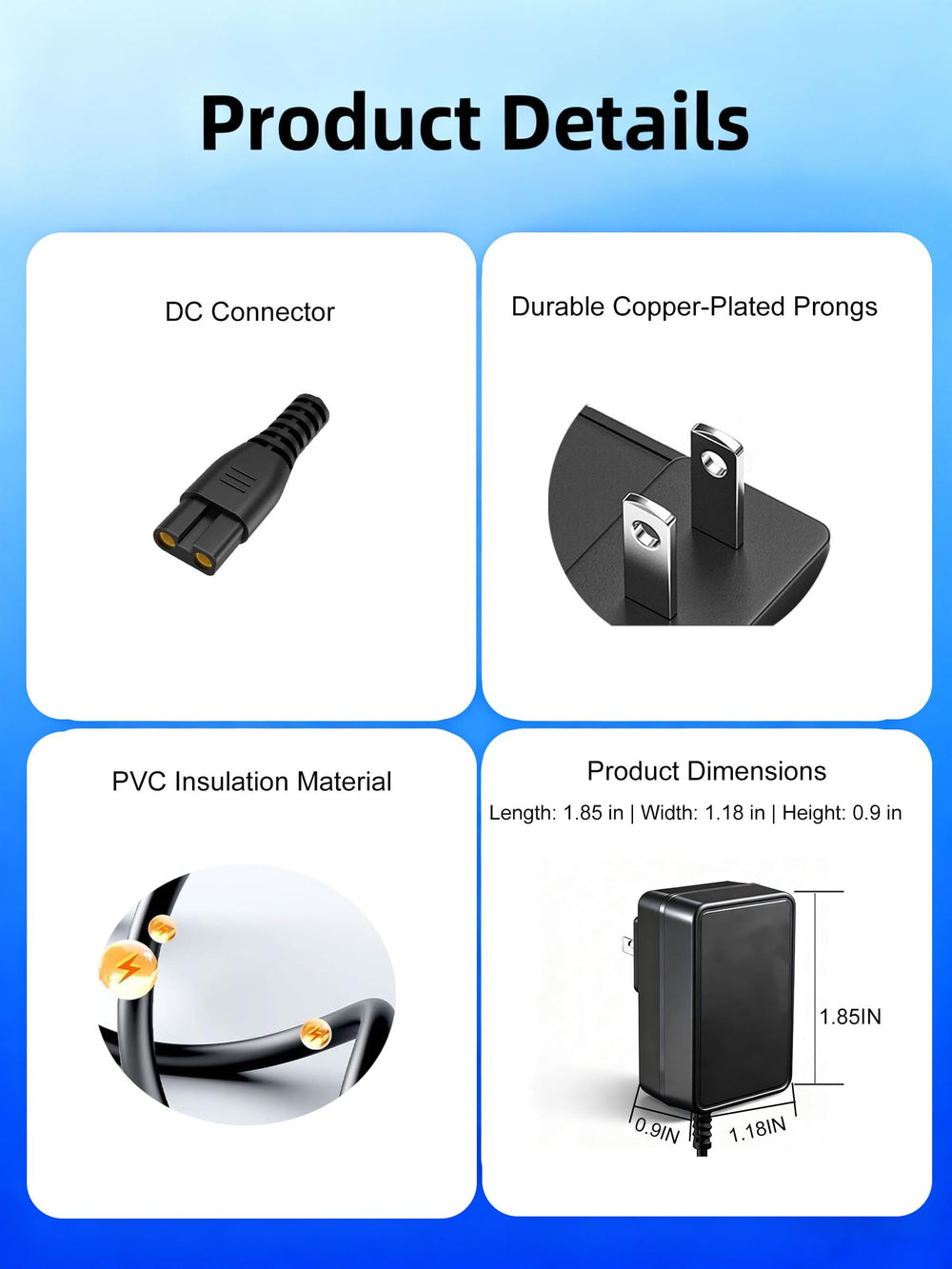 Gsojaru 4.5V charger cord for FXSSM ensures safe, steady charging during salon work