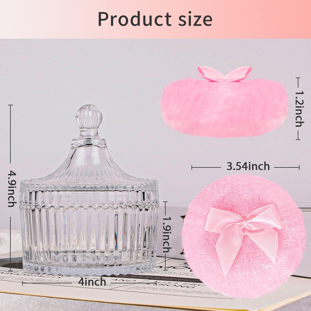 Gsteng crystal-clear container showcases powder with vintage, classy look.