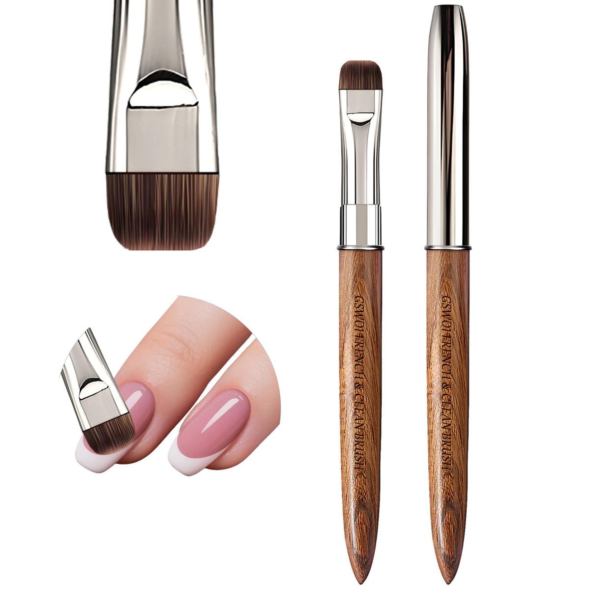 GSWOI acrylic nail brush with french-tip focus delivering precise smile lines
