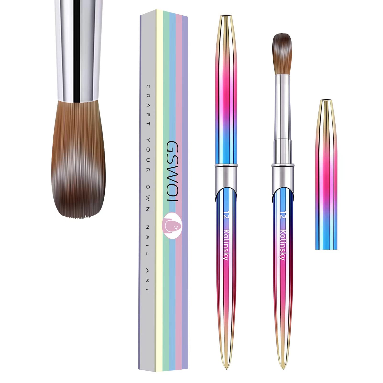 GSWOI gift-ready nail brush set for pros and DIY artists