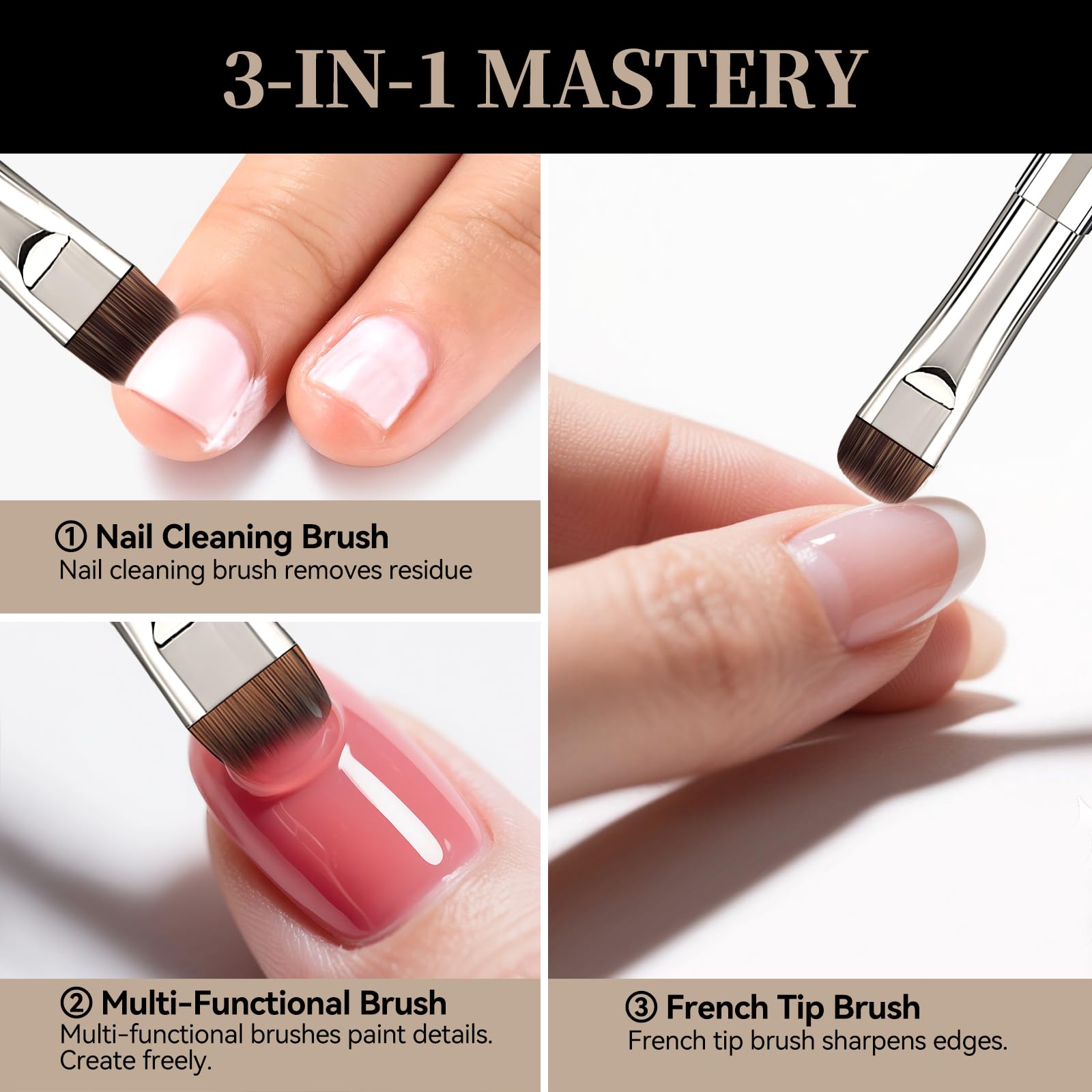 GSWOI high-density bristles nail brush reduces shedding for consistent results