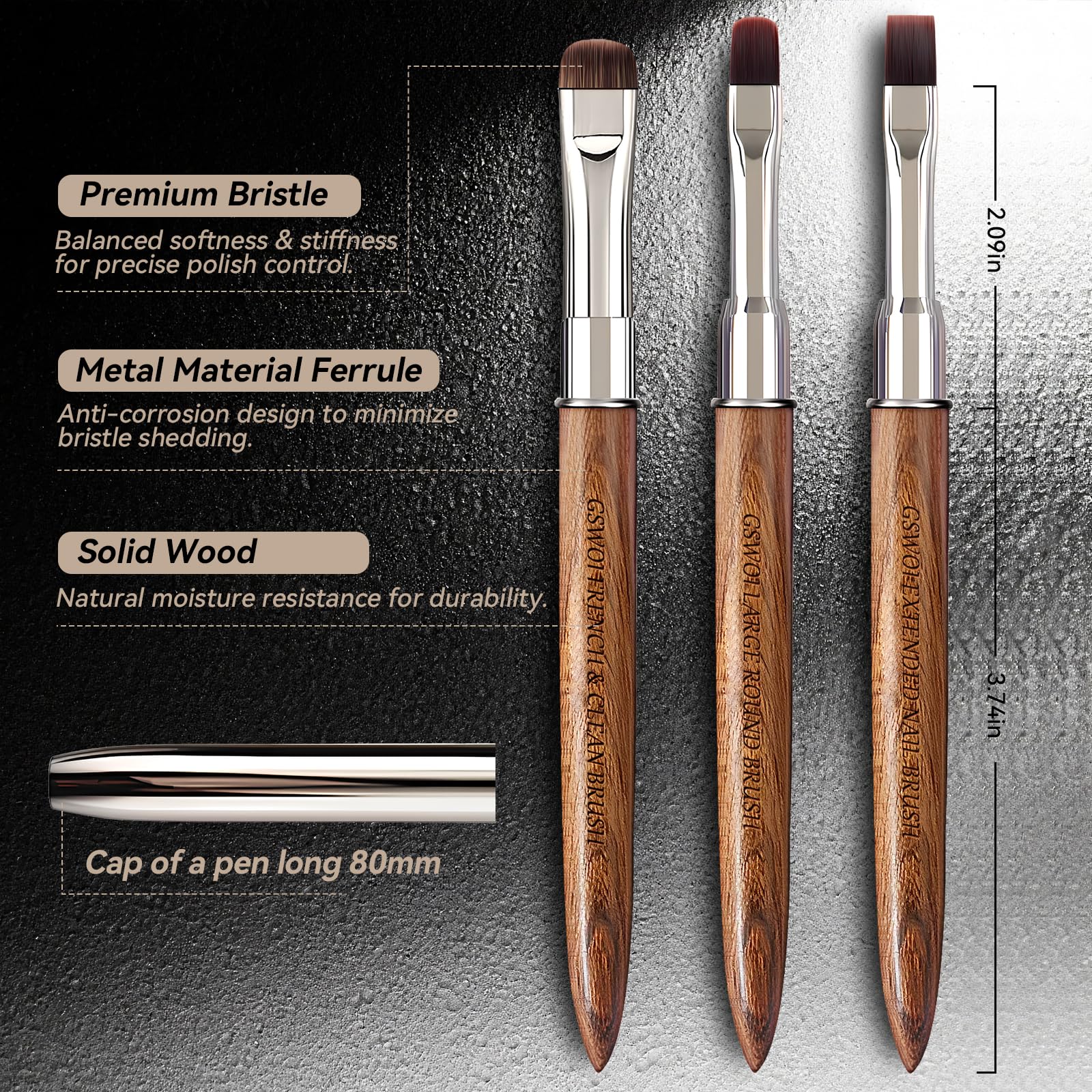 GSWOI metal collar and wooden handle aid control during detailed applications