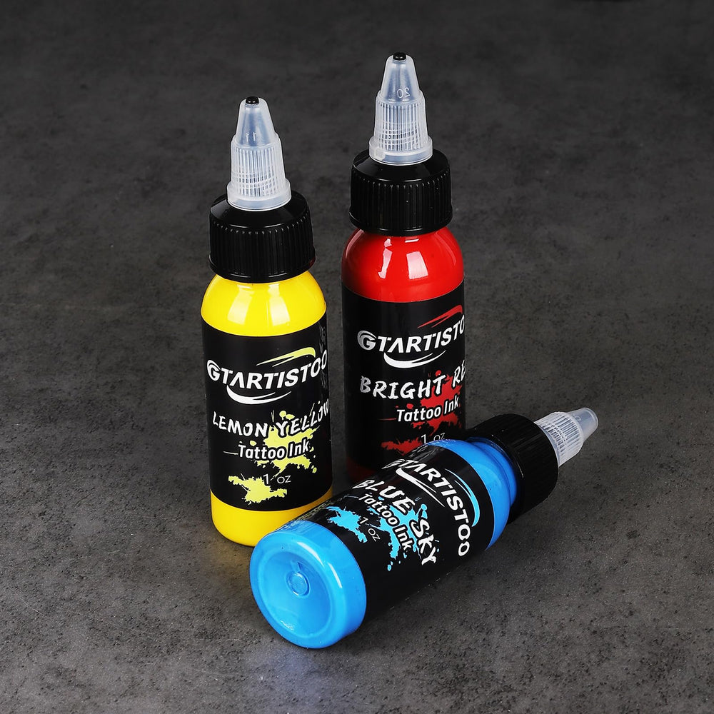 GTARTISTOO bottle-open state enables quick color mixing during sessions