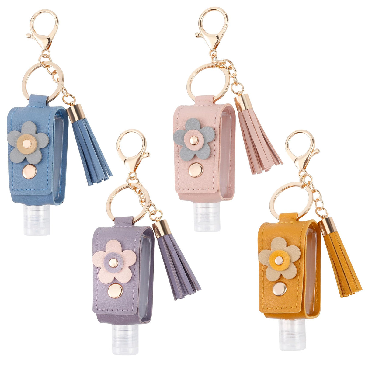 GTILE hand sanitizer keychain pink clip with tassel for on-the-go access