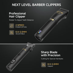 GTS PRO beard trimmer angled head for clean edge lines.