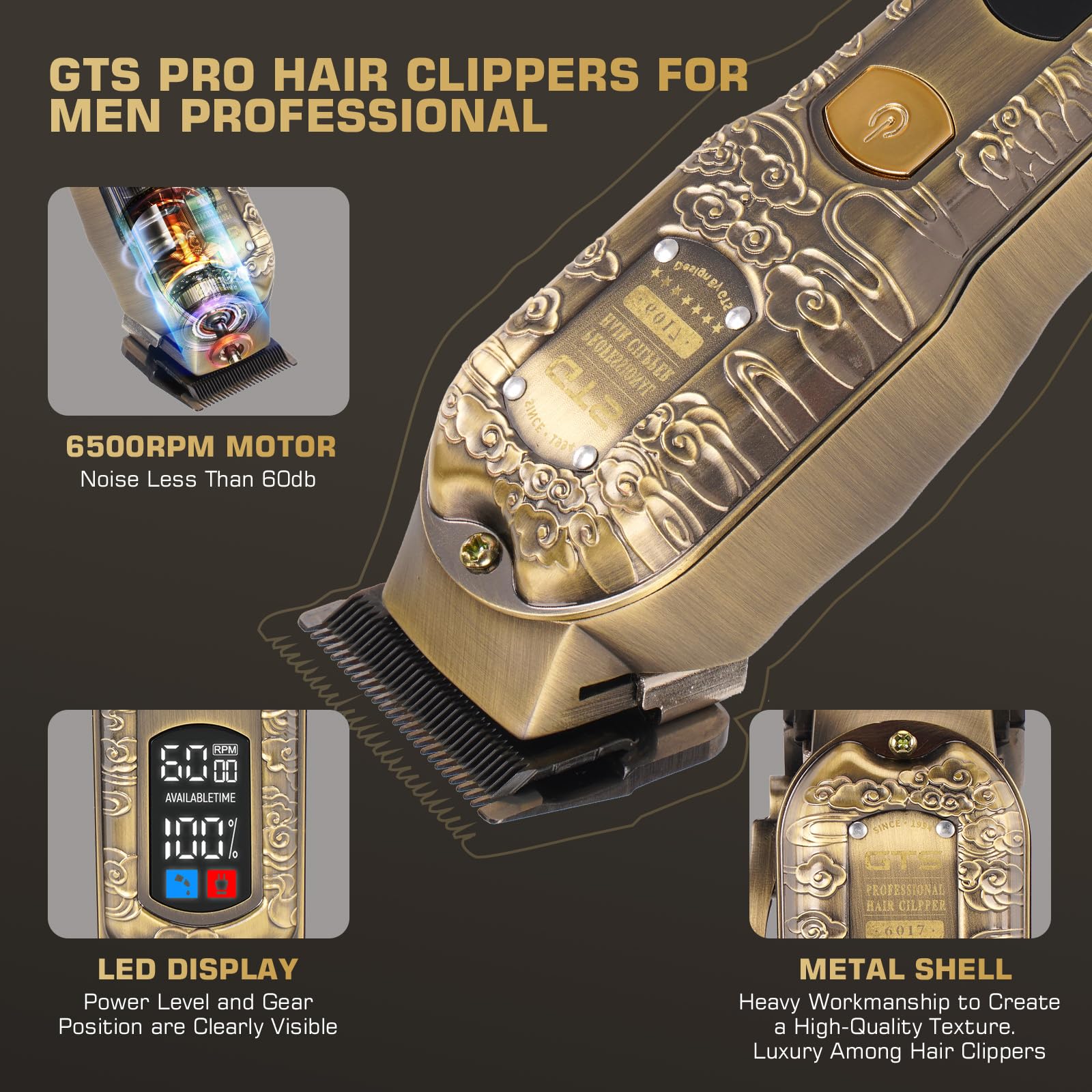 GTS PRO T-blade trimmer closeup showcases sharp blades for precise edge work