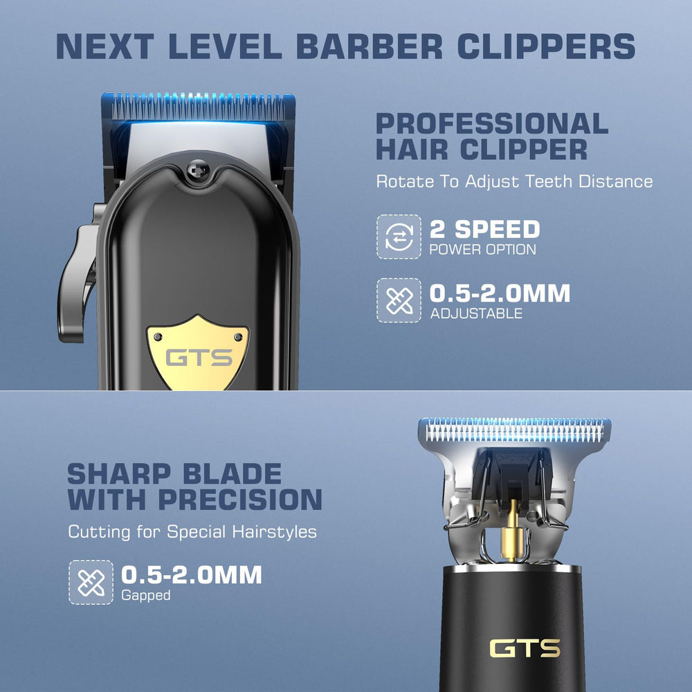 GTSPro cordless hair clippers in hand for precise home grooming.