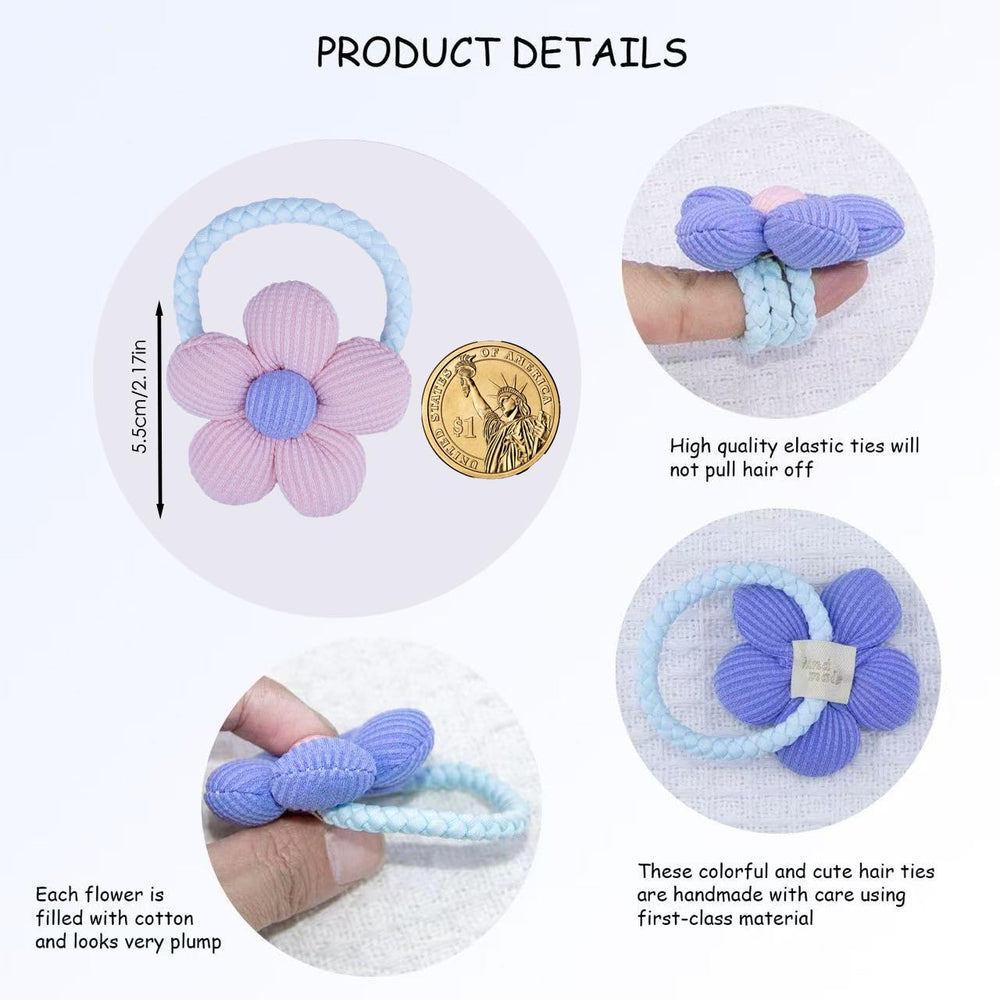 GTTUKK sunflower-braided-elastic-3d-flower-design closeup highlights playful design for school and play