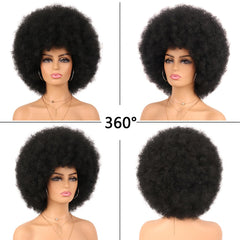 G&amp;T Wig 70s Afro Curly Wig side view highlights volume and movement.