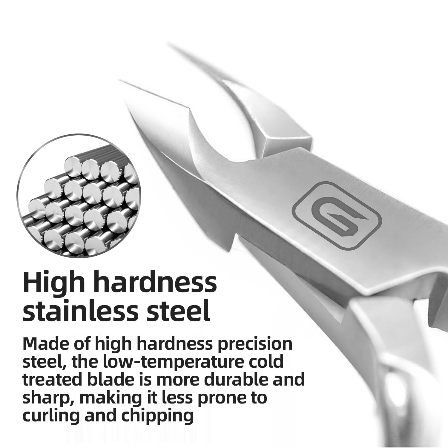 Gubonwer cuticle trimmer showing 5mm jaw for accurate positioning