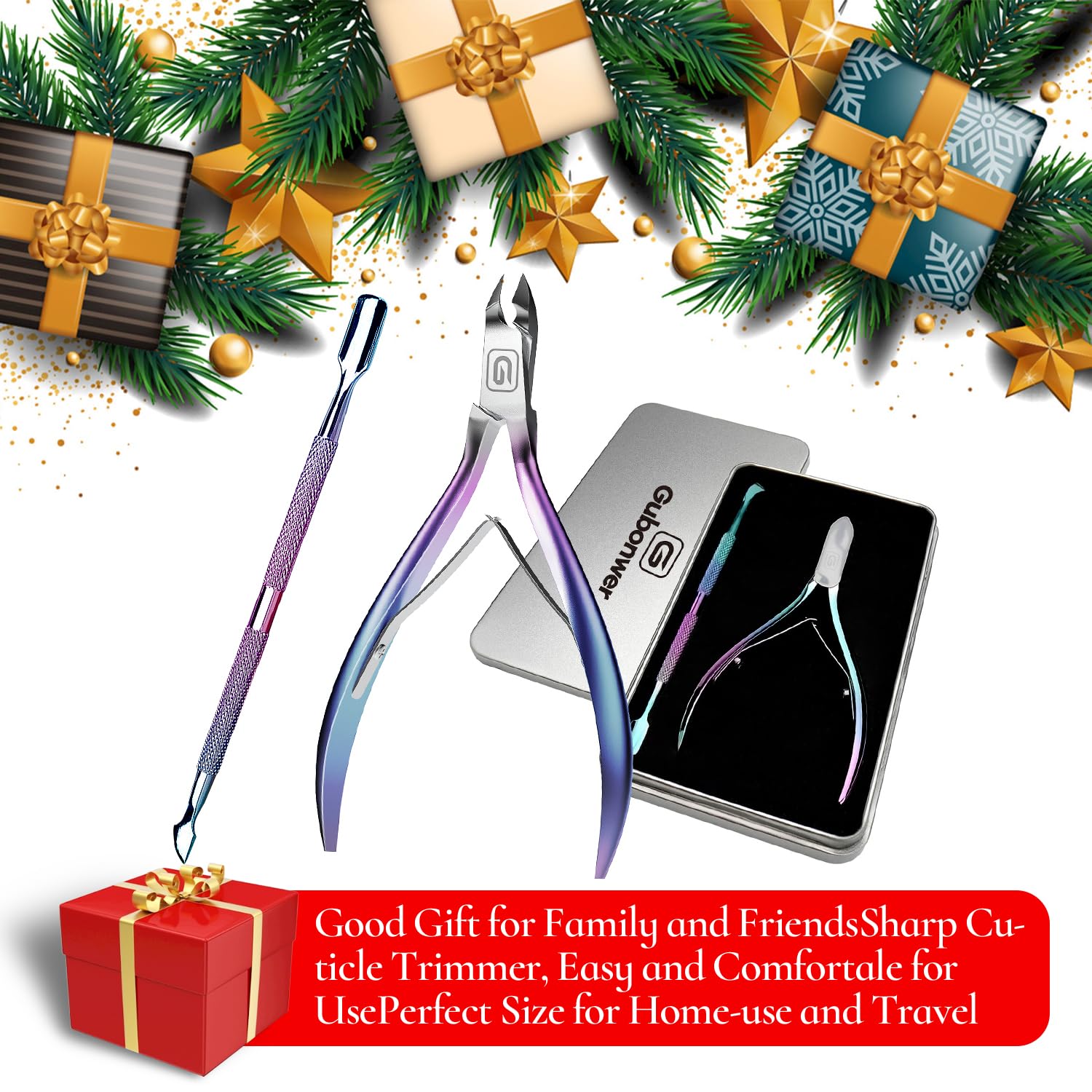 Gubonwer cuticle trimmer used in professional manicure setup for efficiency