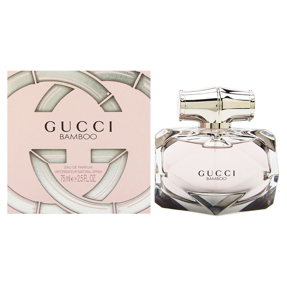 Gucci Bamboo bottle front view, ideal for day-to-night elegance.