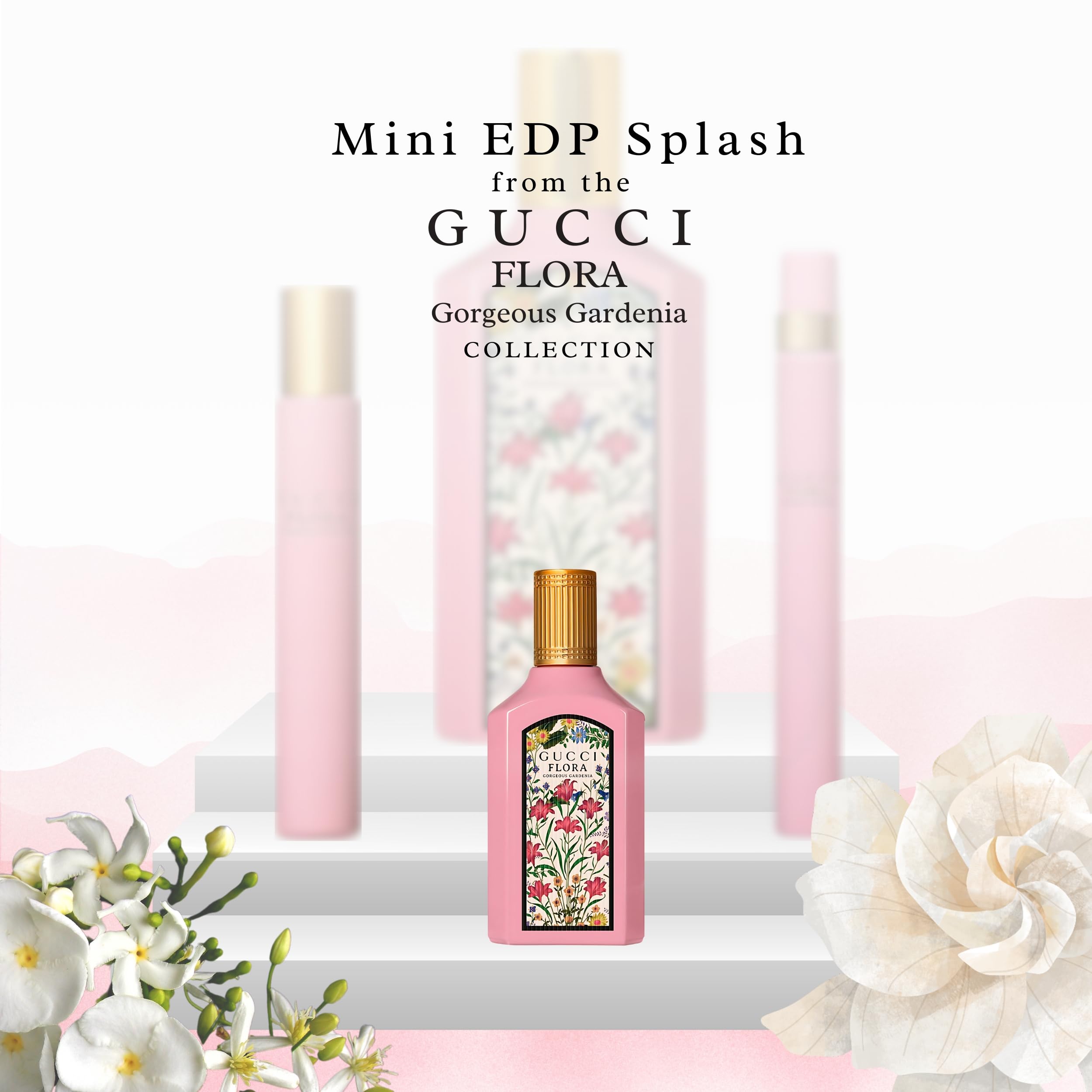Gucci Flora Gorgeous Gardenia mini 0-16oz bottle — portable perfumed companion.