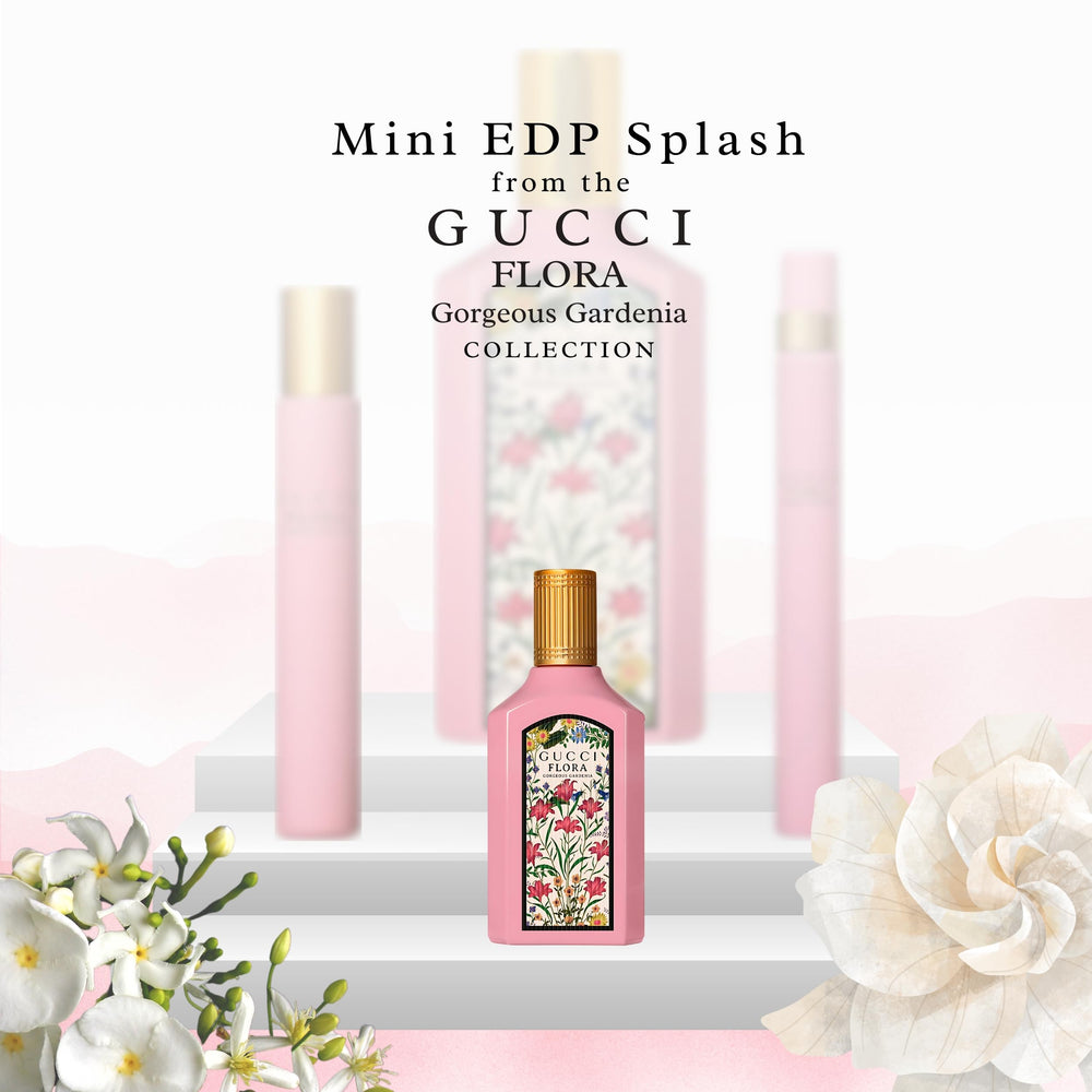 Gucci Flora Gorgeous Gardenia mini 0-16oz bottle — portable perfumed companion.