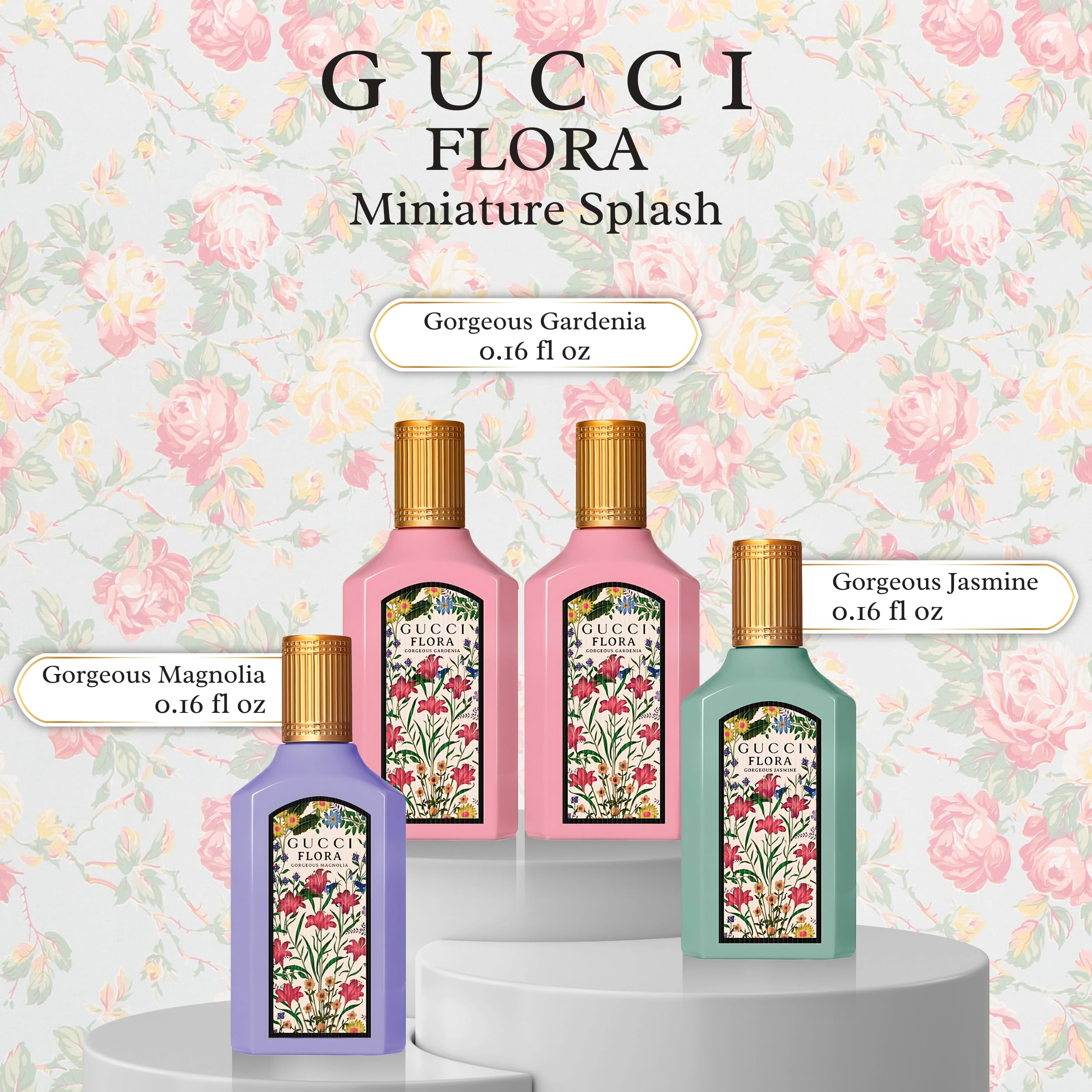 Gucci Flora Gorgeous Jasmine mini splash bottle, travel-friendly sample option