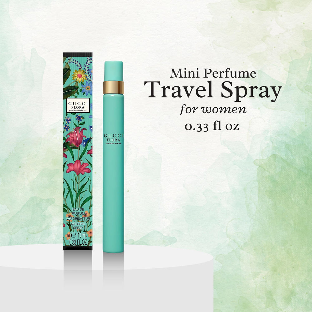 Gucci Flora Gorgeous Jasmine spray-on wrist demonstrates on-the-go application.