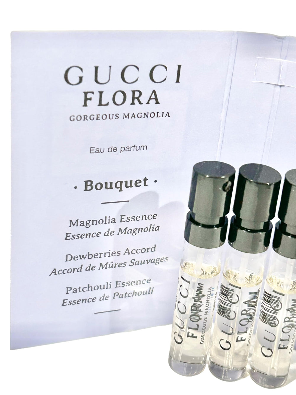 Gucci Flora Gorgeous Magnolia arm swatch shows soft floral scent for testing