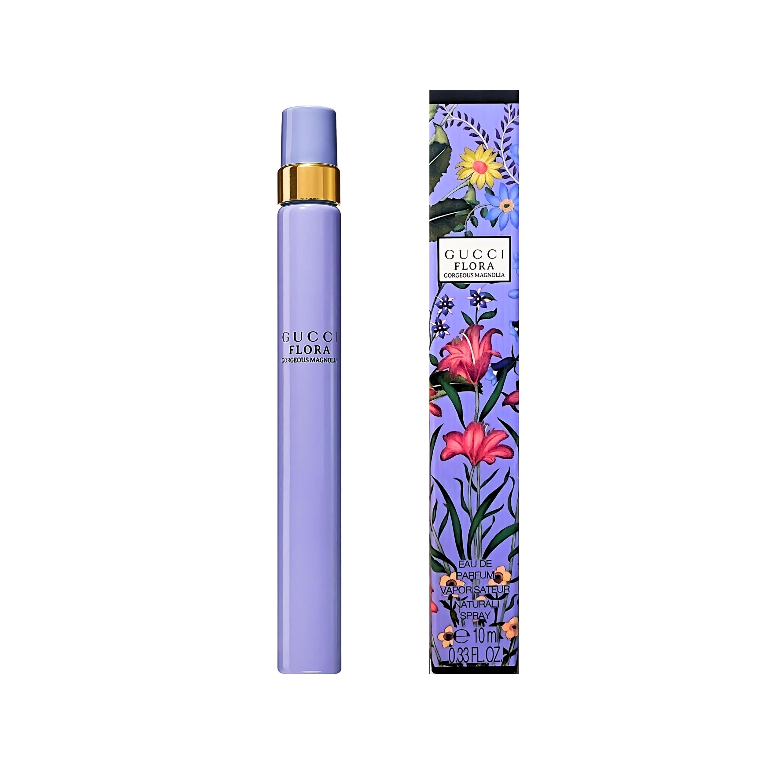 Gucci Flora Gorgeous Magnolia spray application for easy fragrance touch-ups.