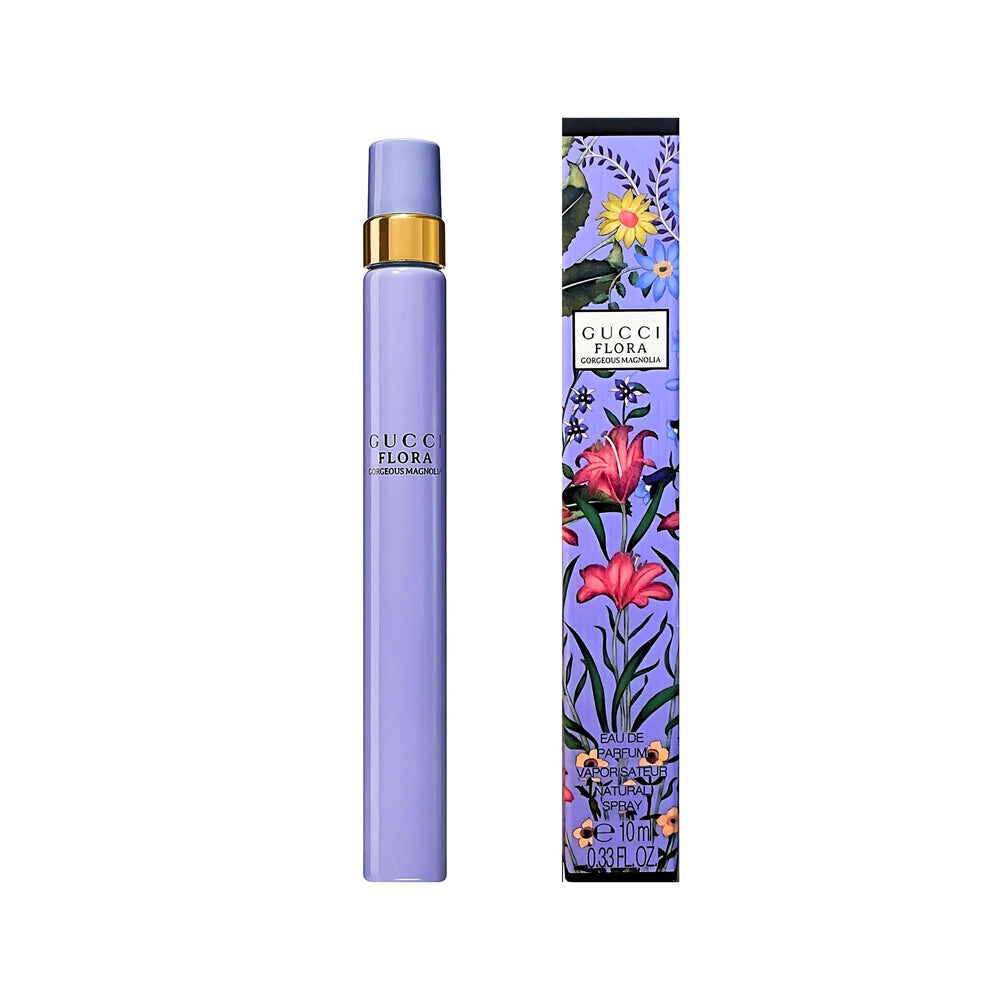 Gucci Flora Gorgeous Magnolia spray application for easy fragrance touch-ups.