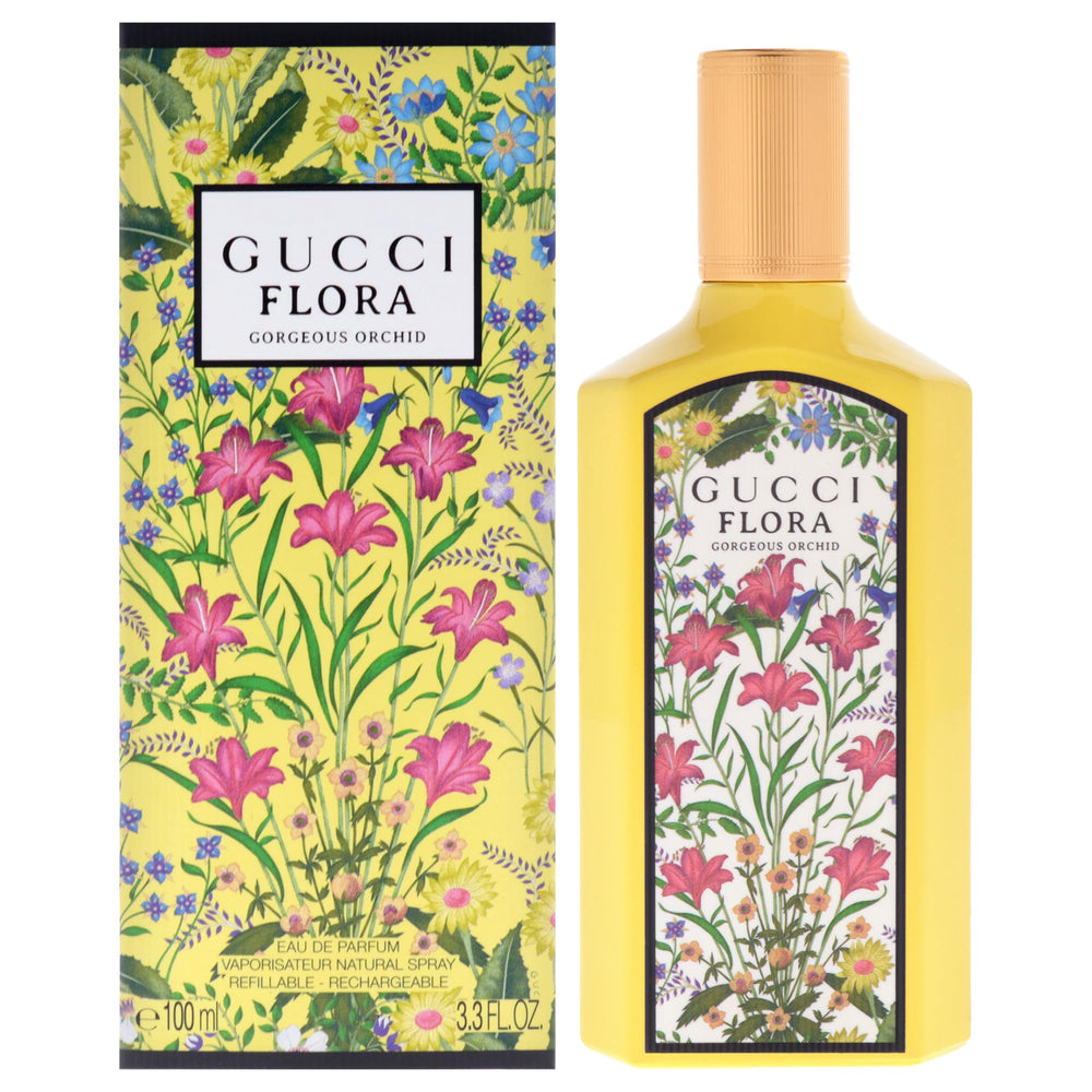 Gucci Flora Gorgeous Orchid refillable bottle showcases elegant design for daily scent refreshment