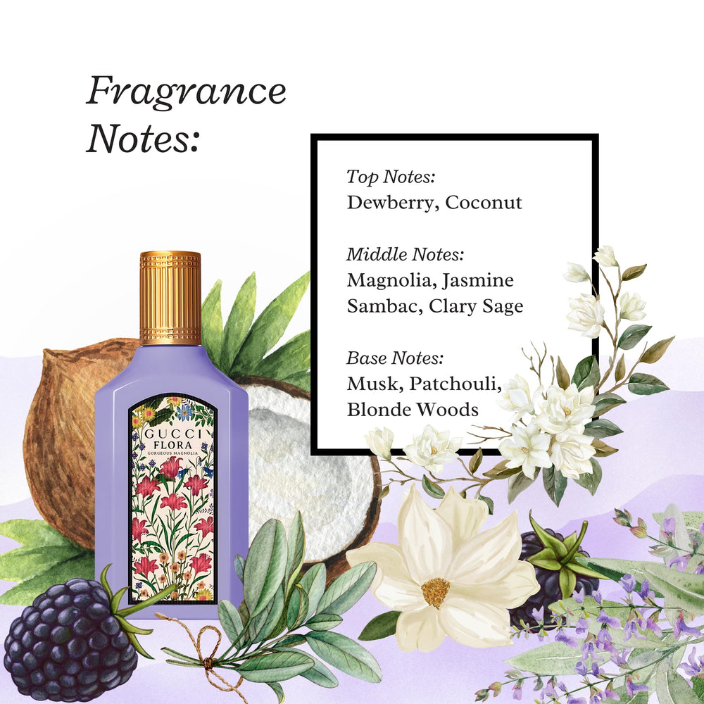 Gucci Flora Magnolia bottle in purse showcases portable luxury for any moment.