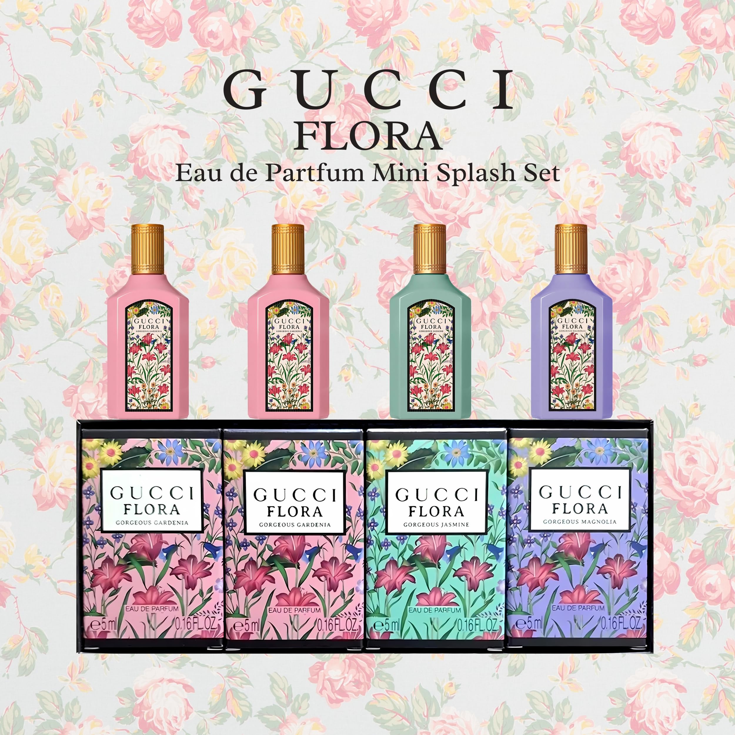 Gucci Flora travel-friendly packaging, four mini scents for trips