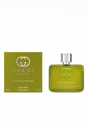 Gucci Guilty by Gucci for Men Elixir packaging box highlights premium presentation for gifting.
