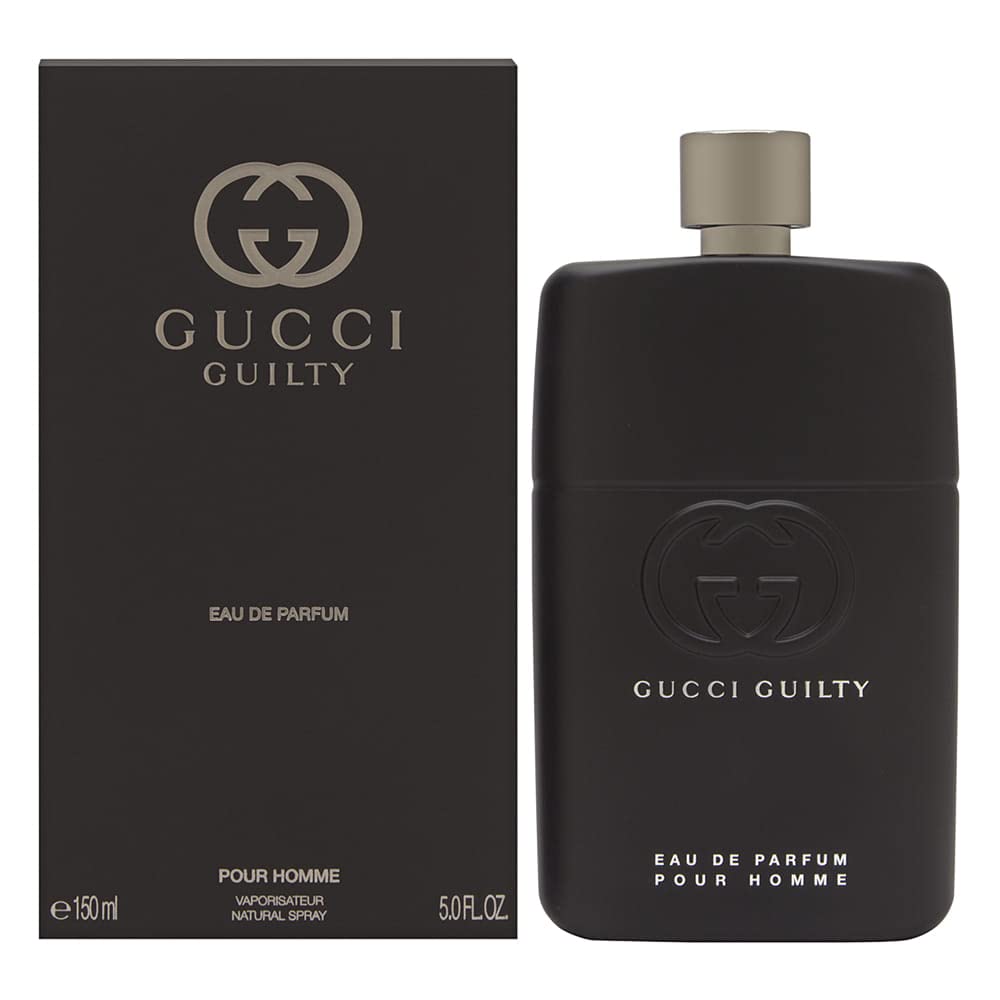 Gucci Guilty EDP Pour Homme bottle showcases premium design for daily confidence.