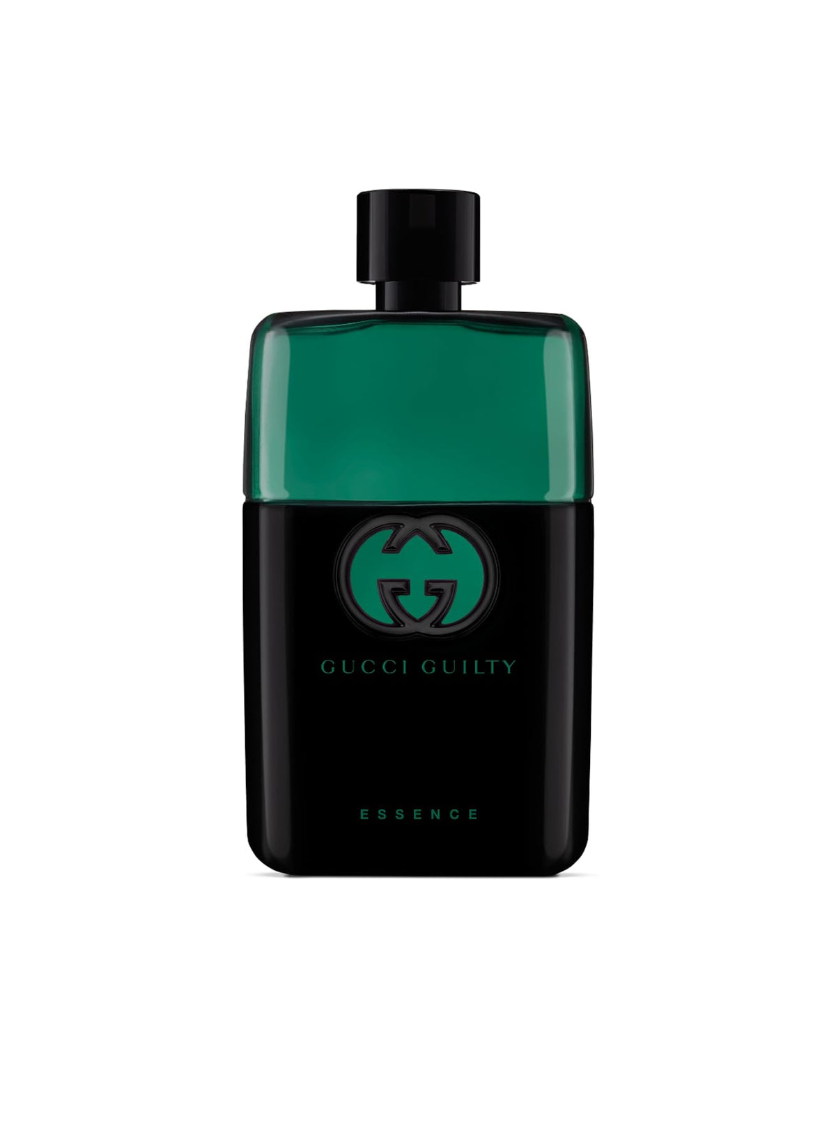 Gucci Guilty Essence for Men bottle front view, gift-ready premium design.