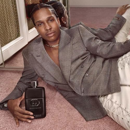 Gucci Guilty for Men spice-cedar-patchouli image emphasizing warm woody finish