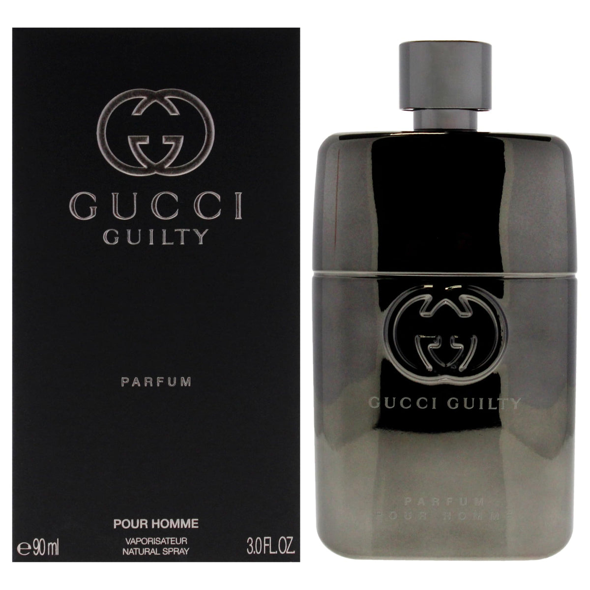 Gucci Guilty men parfum spray bottle ready for daily wear and confidence.