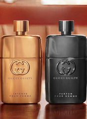 Gucci Guilty men parfum box presentation enhances gift appeal.