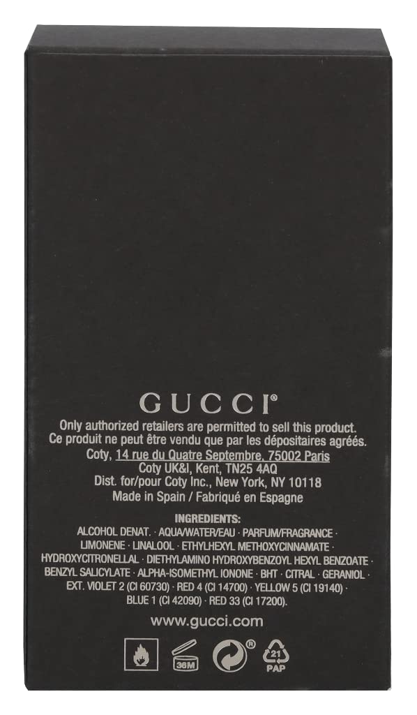Gucci Guilty Men lemon and mandarin notes highlight a vibrant opening.