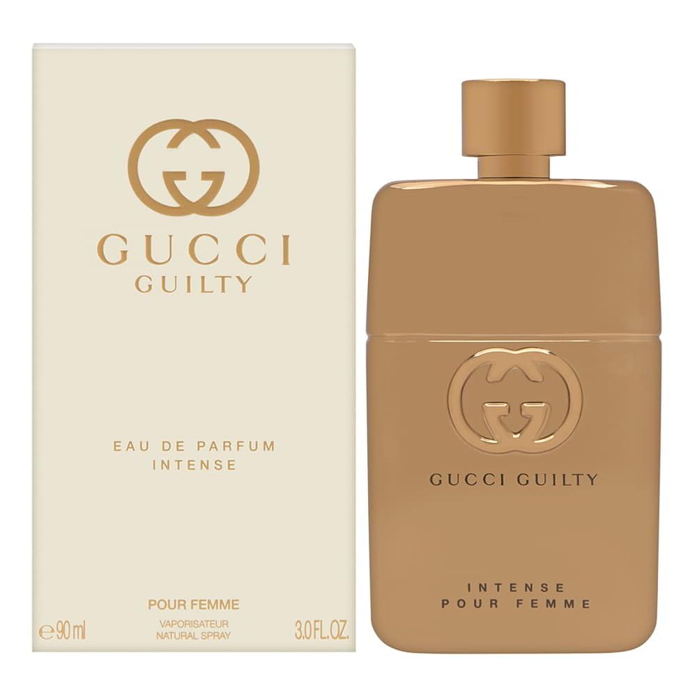 Gucci Guilty Pour Femme bottle front view for elegant evening wear.
