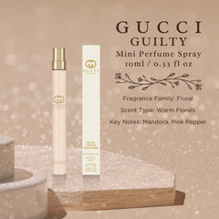 Gucci Guilty Pour Femme top notes blend mandarin and bergamot for a vibrant opening.