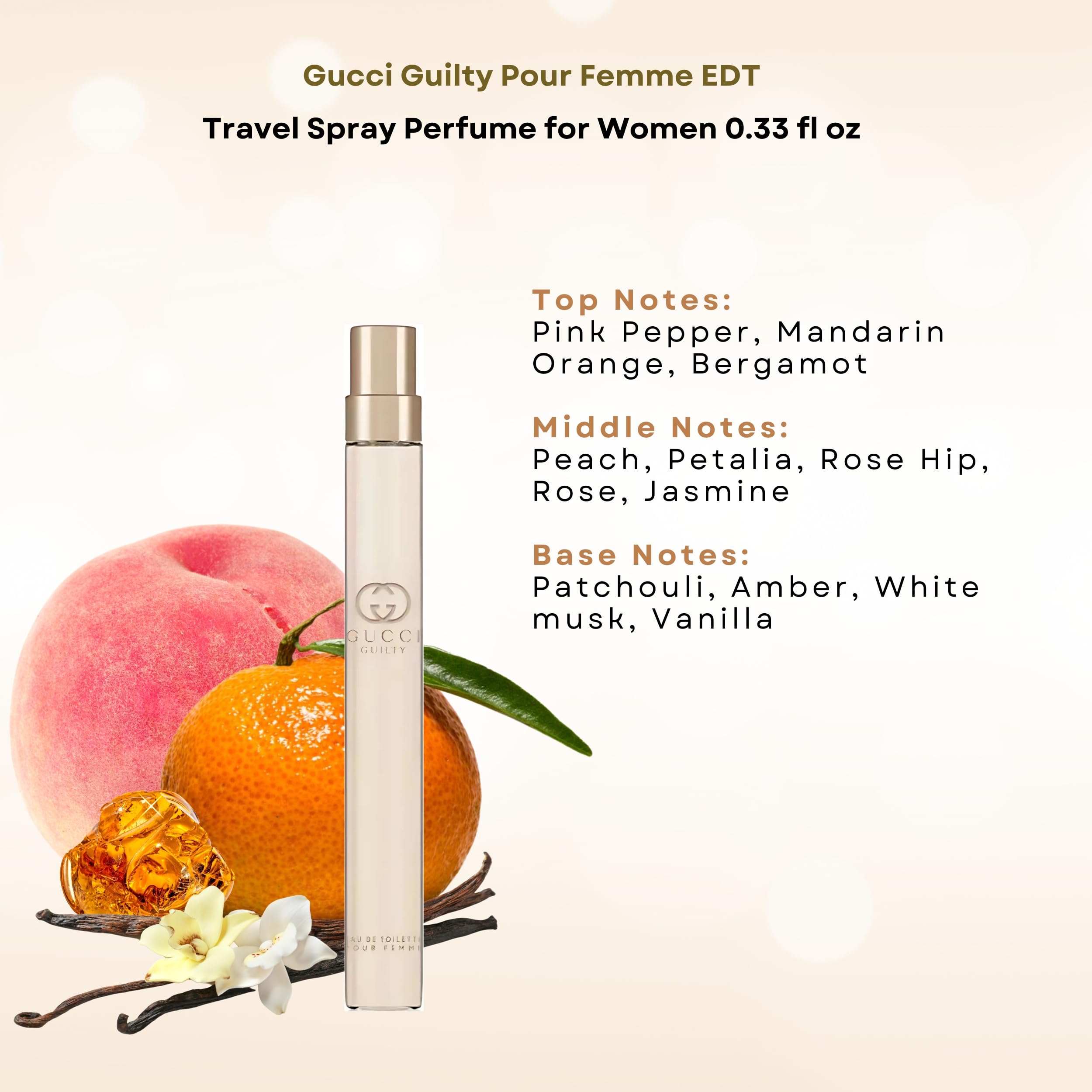 Gucci Guilty Pour Femme travel spray purse-sized bottle ideal for on-the-go freshness.